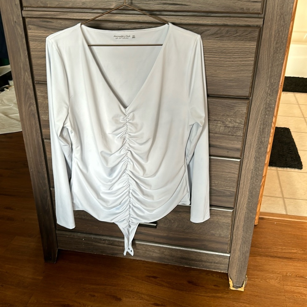 A&F soft ruched bodysuit
